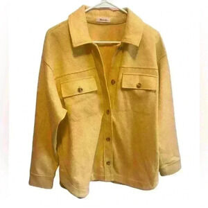 Madewell Brushed Herringbone Knit Shirt Jacket Size M